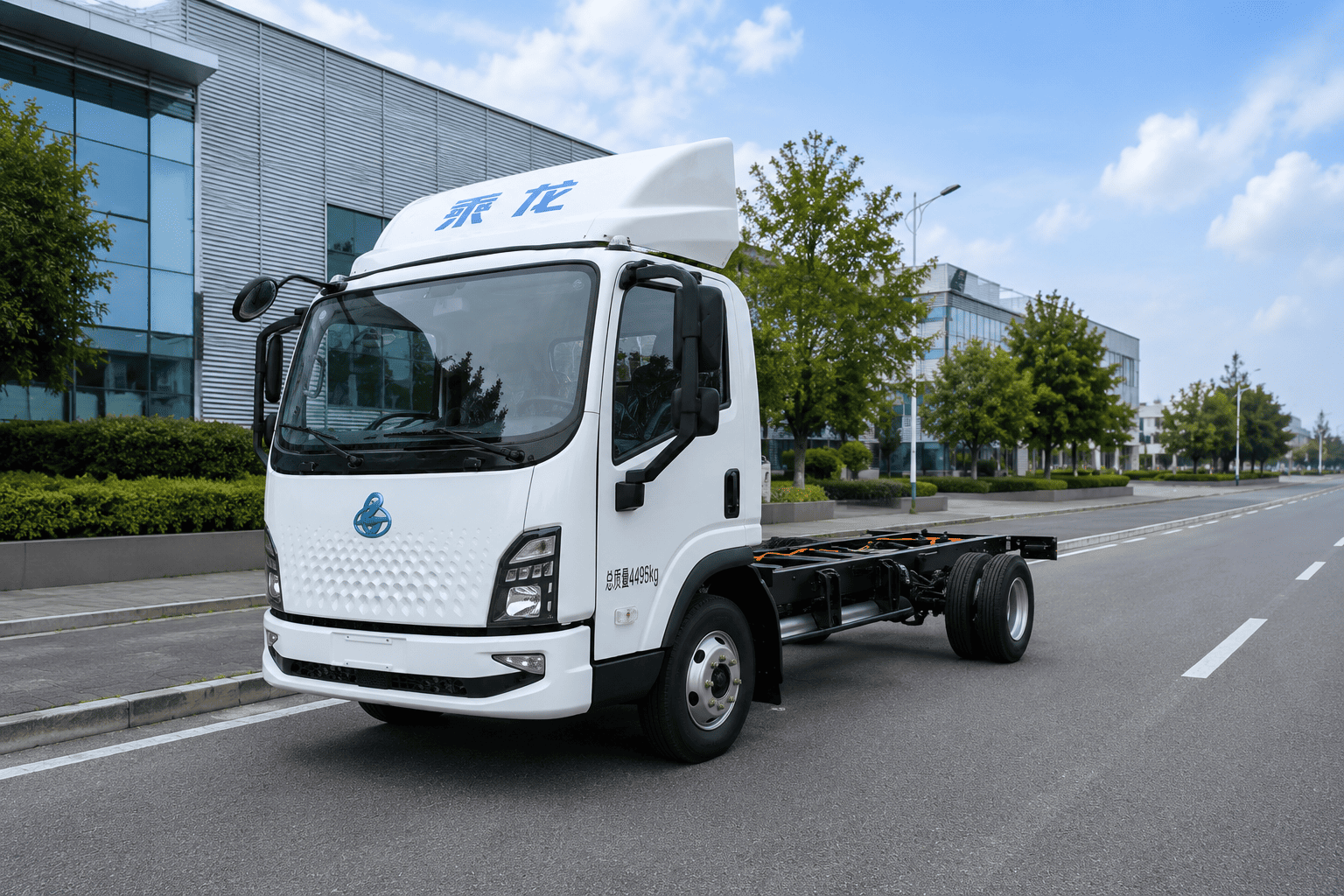 Chen Long L2EV electric truck driving in Singapore